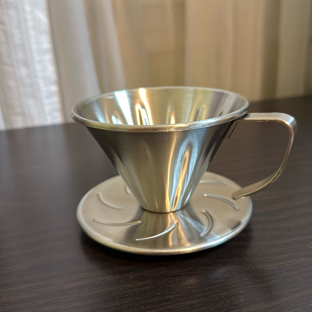 Stainless steel pour over cone